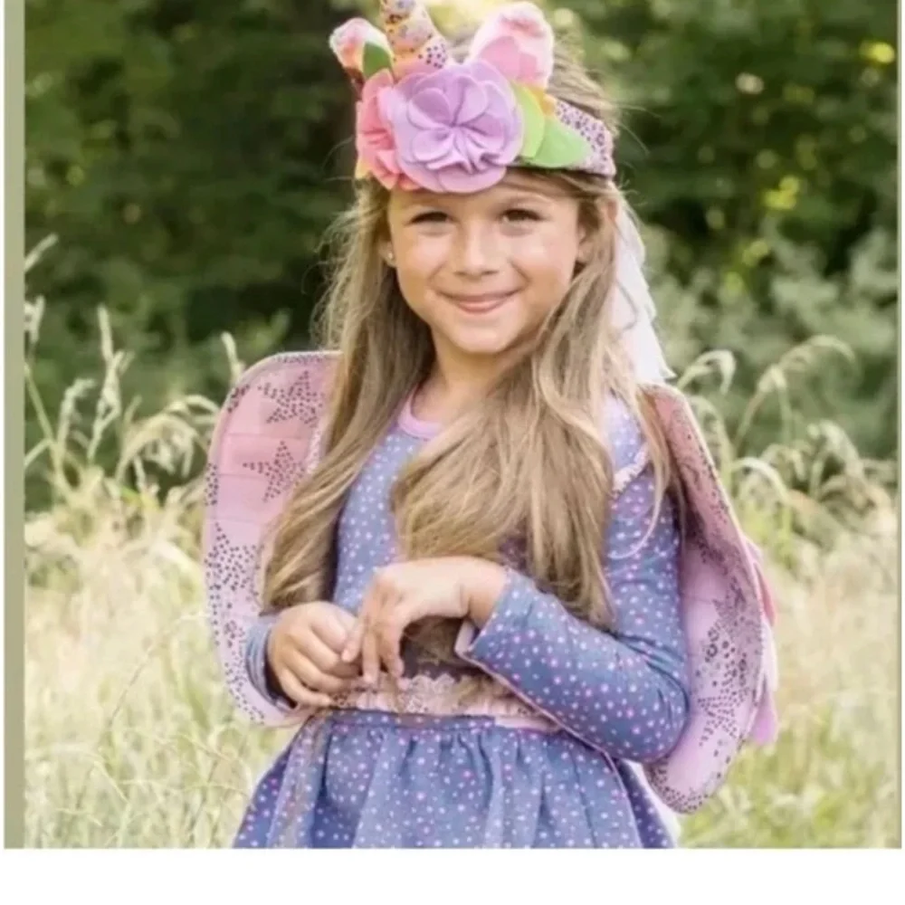 Matilda Jane Girls Pink Purple Unicorn Costume Wings and Tutu